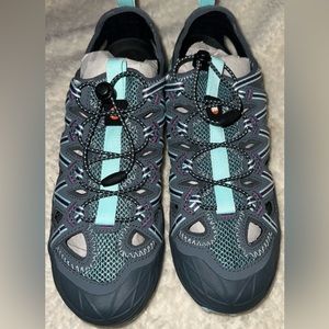 Merrell Choprock Trail Running Hiking Water Shoes Blue Smoke ~ Gray Women Sz 9.5